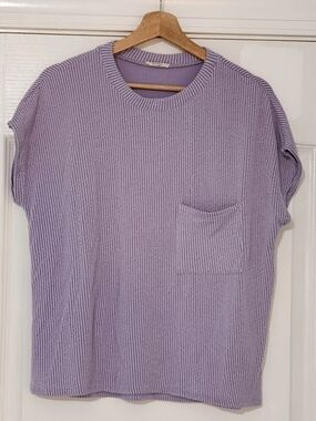 NWOT! Relaxed Lavender Ribbed Tank with Pocket - Women